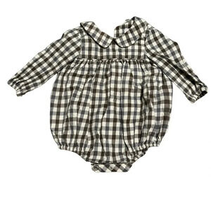 🖤✨ Sophie & Lucas Black Gingham Bubble Romper Newborn Long Sleeve One Piece ✨🖤